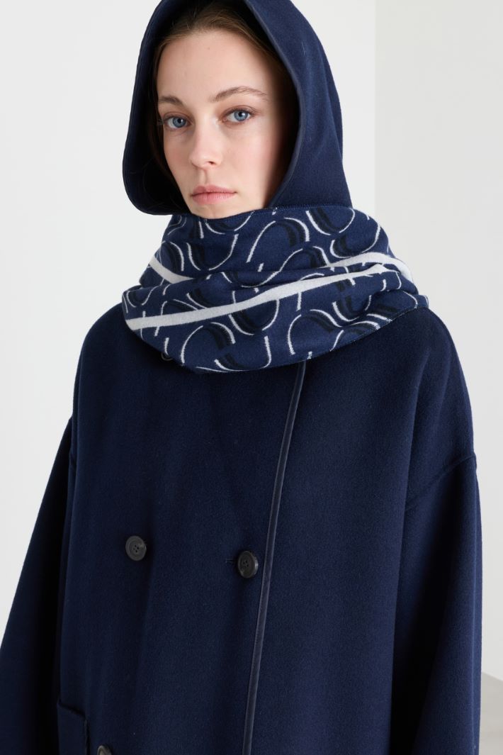 Patterned jacquard stole - BLUE - Intrend - 2