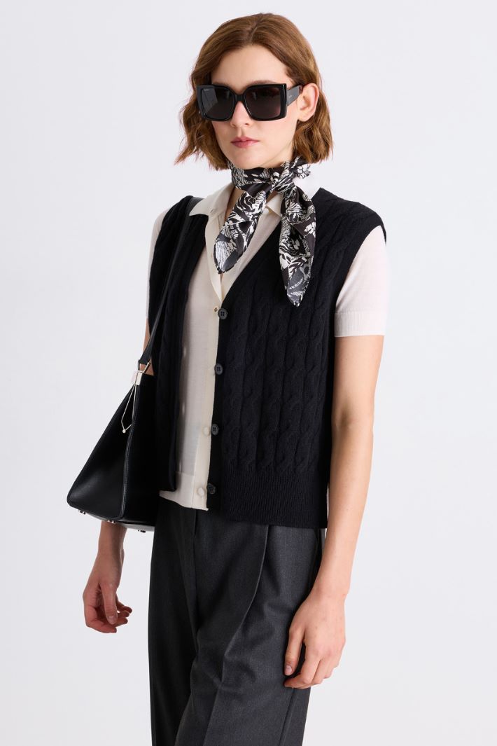 Foulard in pura seta - NERO - Intrend - 2