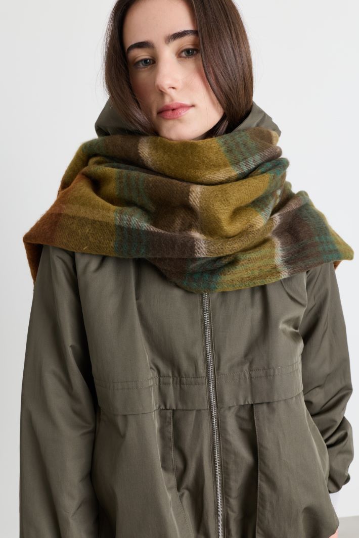 Multicolour scarf - GREEN BROWN - Intrend - 2