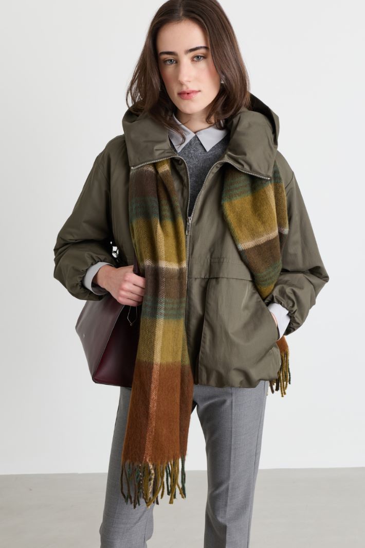 Multicolour scarf - GREEN BROWN - Intrend