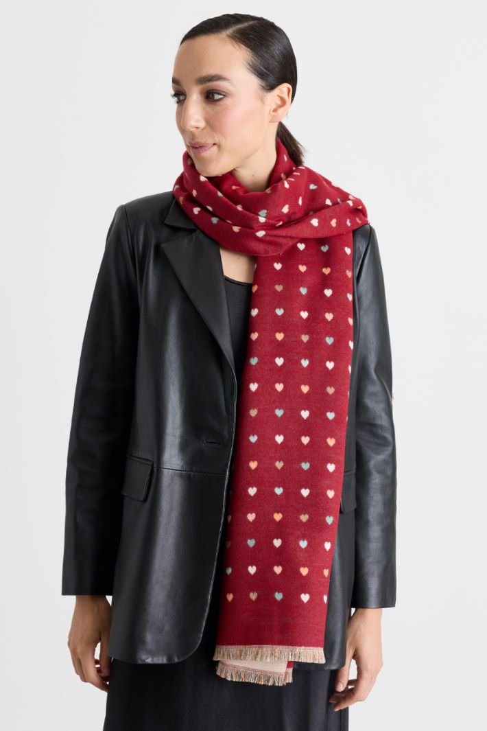 Stola con frange - ROSSO - Intrend