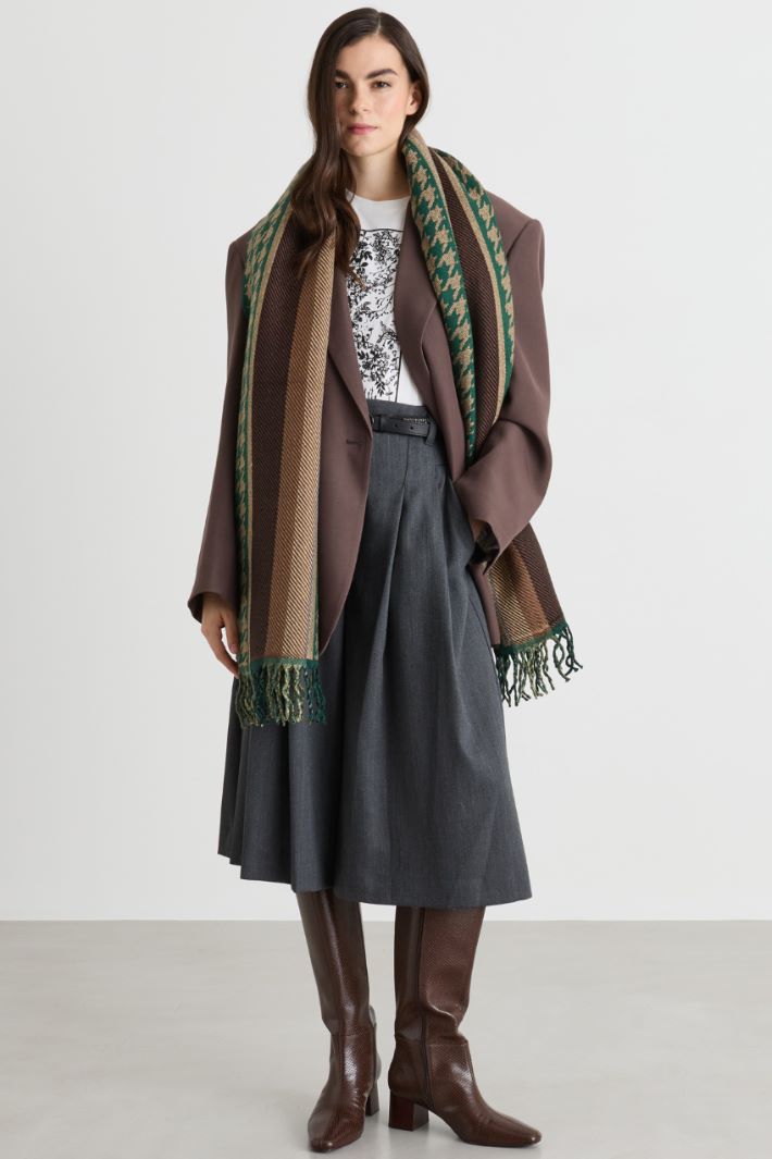Stola Pied de Poule - VERDE - Intrend