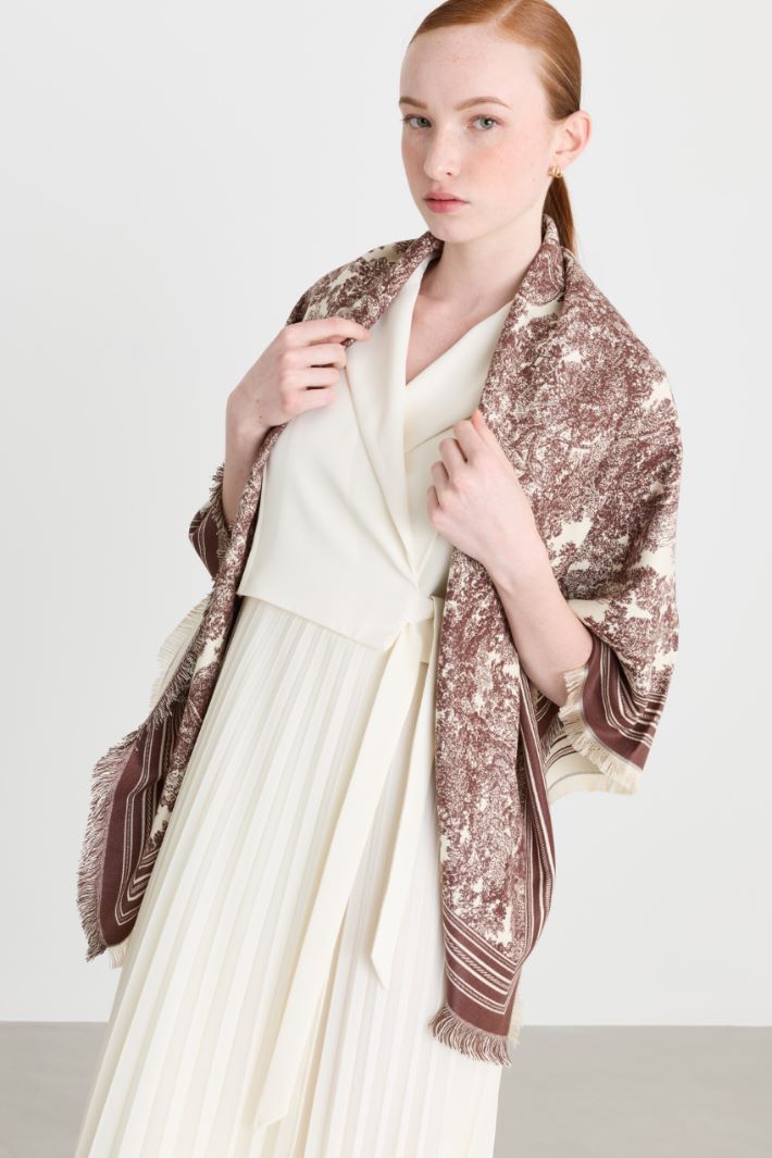 Stola stampata - MARRONE BIANCO - Intrend - 2