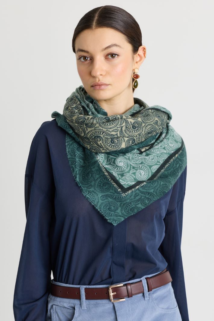 Patterned stole - GREEN - Intrend - 2