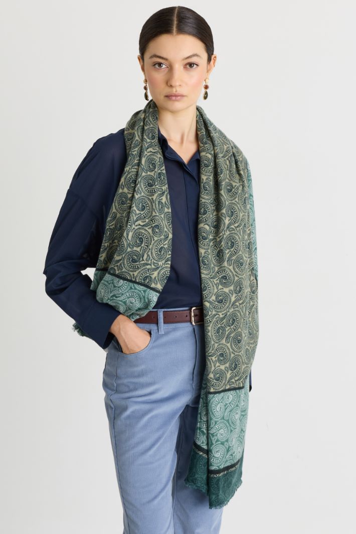 Patterned stole - GREEN - Intrend