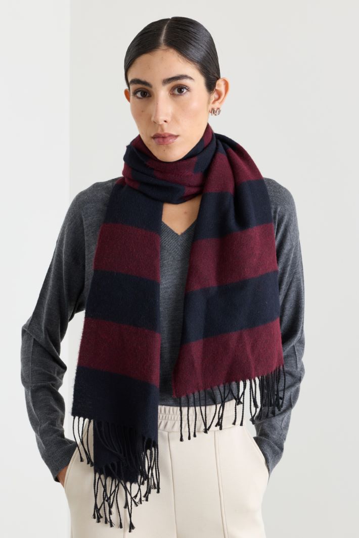 Sciarpa bicolore a righe - BORDEAUX NERO - Intrend