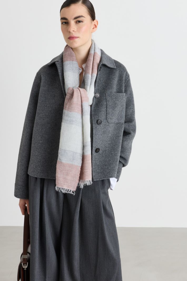 Stola multicolor - ROSA GRIGIO BIANCO - Intrend