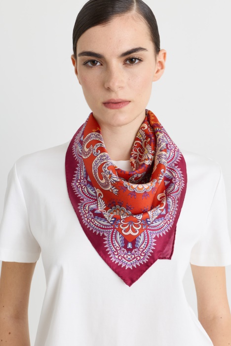 Pure silk twill scarf - Intrend