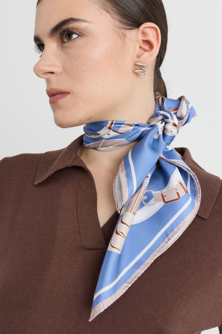 Pure silk scarf - LIGHT BLUE - Intrend - 2