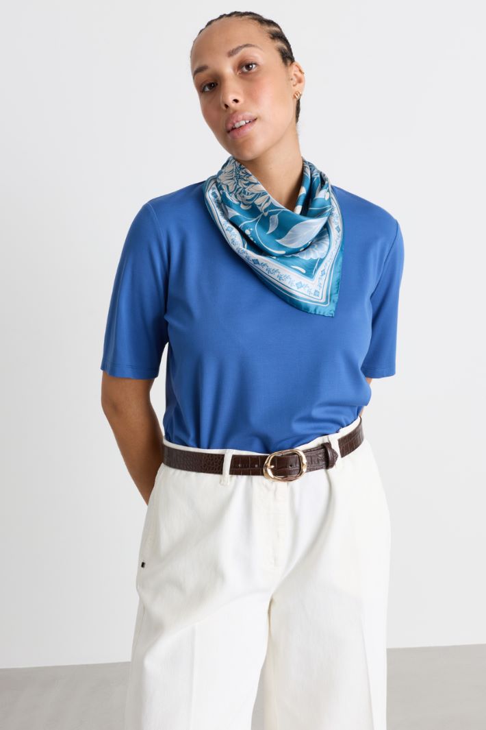 Silk scarf - LIGHT BLUE - Intrend - 2