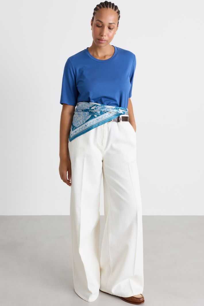 Silk scarf - LIGHT BLUE - Intrend