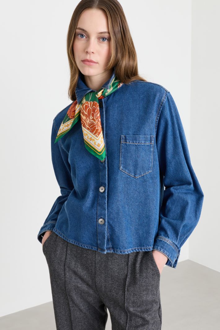 Silk scarf - GREEN - Intrend - 2