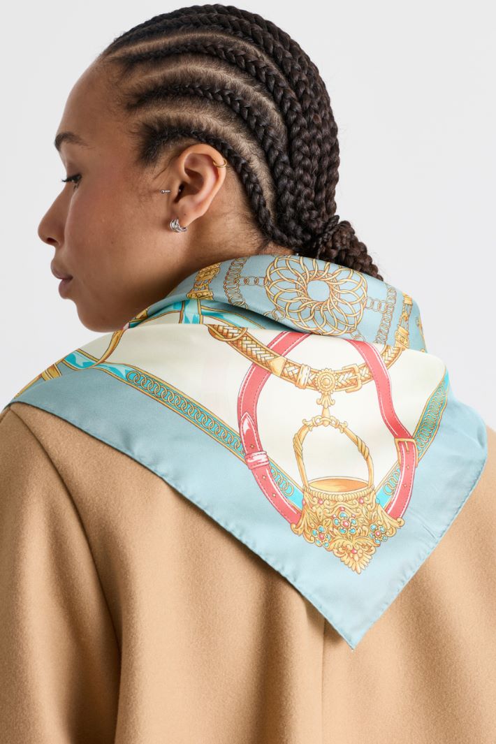 Foulard in seta - AZZURRO - Intrend - 2