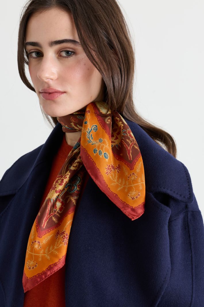 Silk twill scarf - ORANGE - Intrend - 2