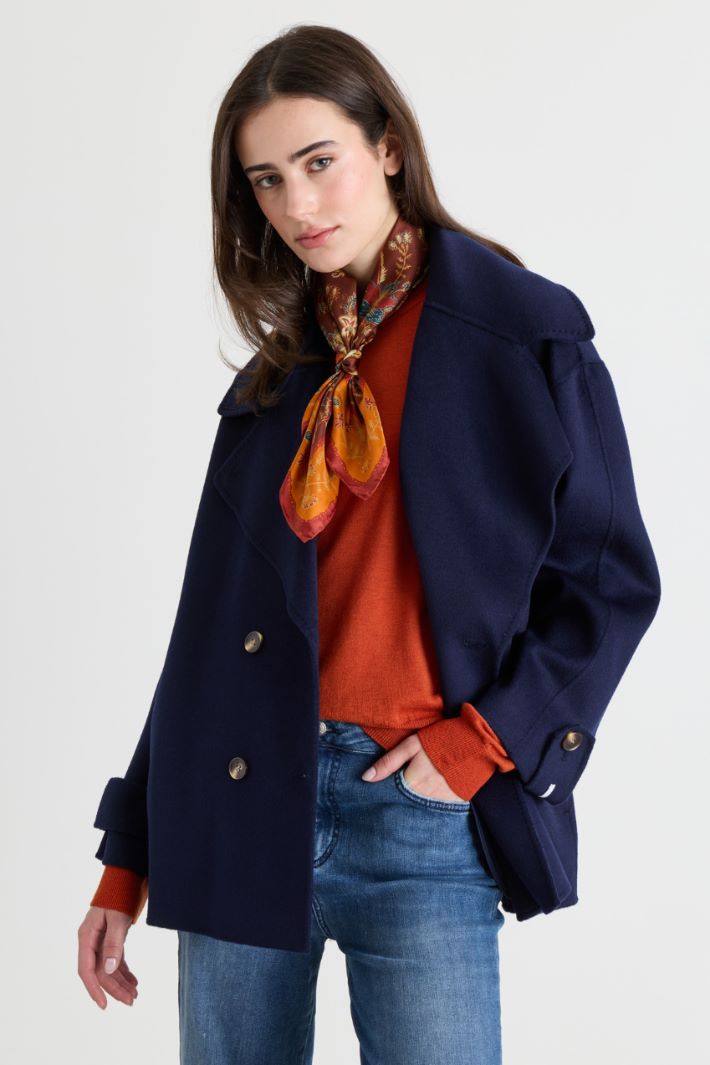 Silk twill scarf - ORANGE - Intrend