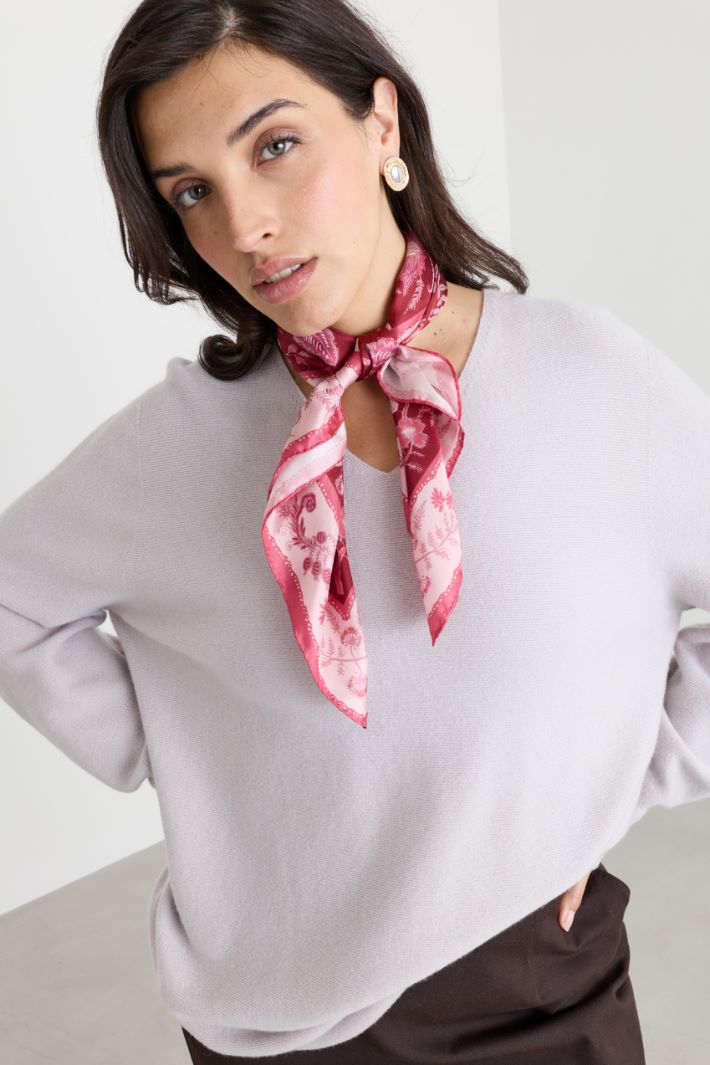 Silk twill scarf - PINK - Intrend