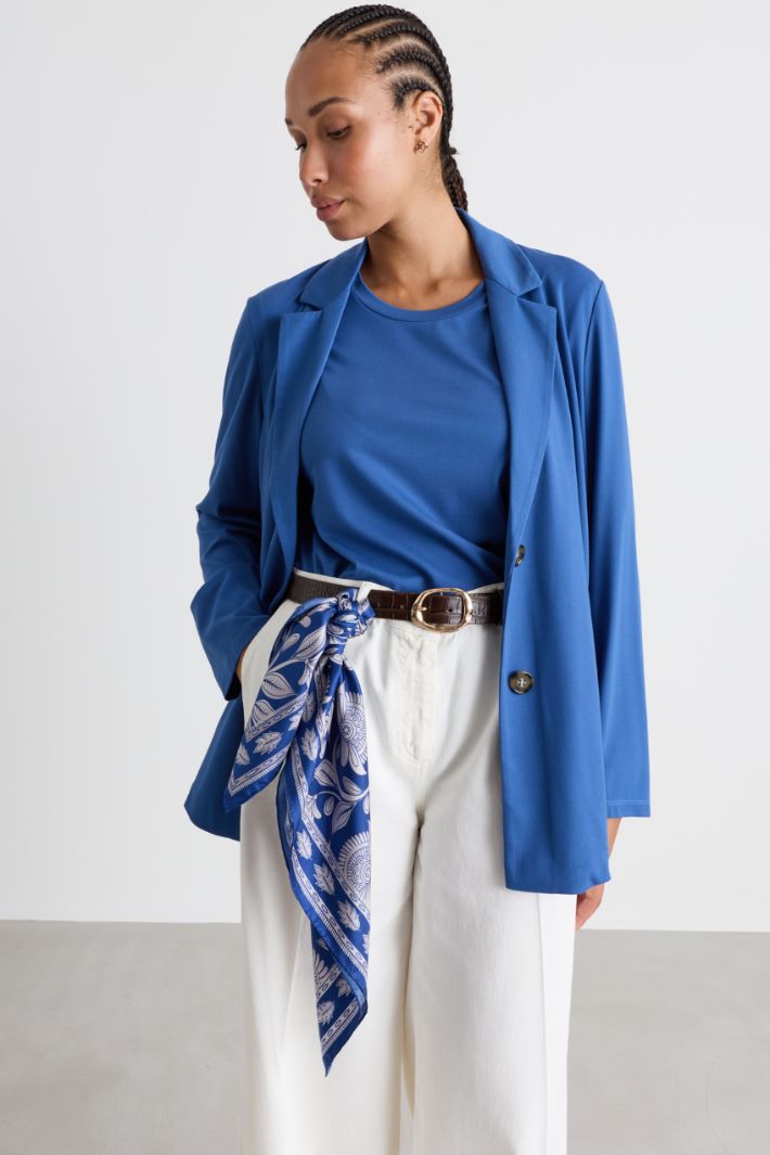 Silk scarf - BLUE - Intrend