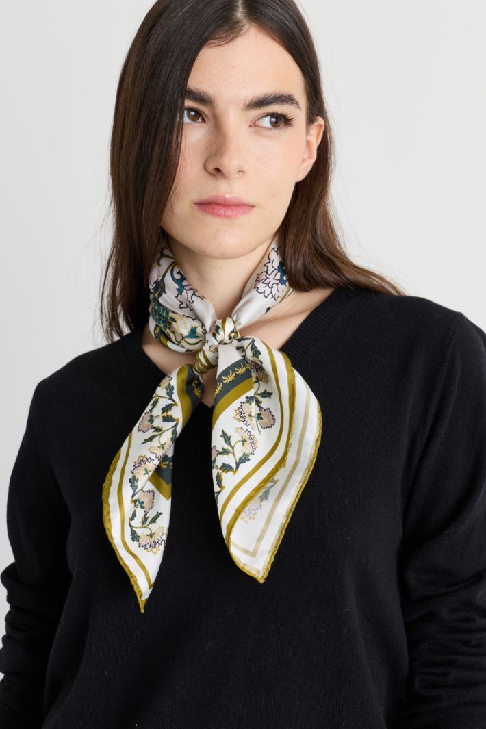 Pure silk foulard - GREEN - Intrend