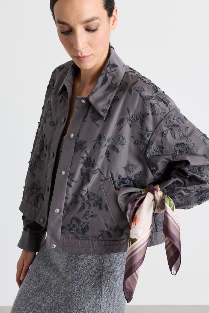 Printed silk foulard - BORDEAUX - Intrend - 2