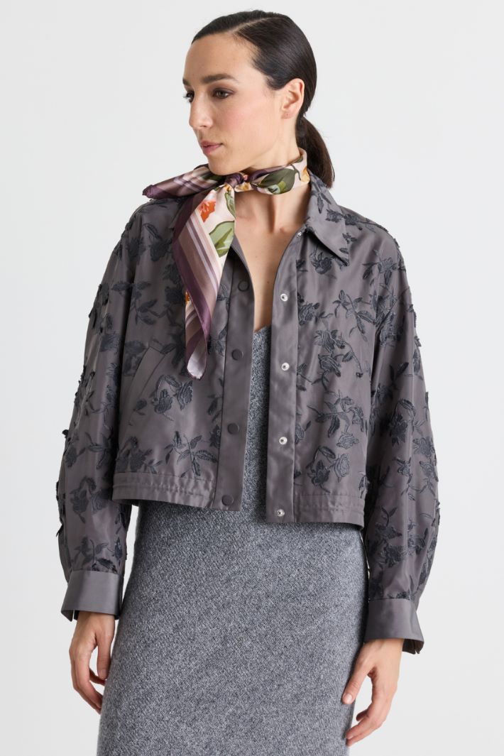 Printed silk foulard - BORDEAUX - Intrend