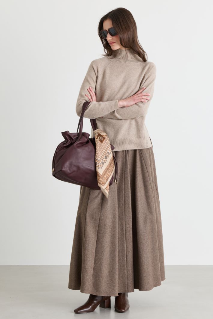 Silk twill scarf - BEIGE - Intrend - 2
