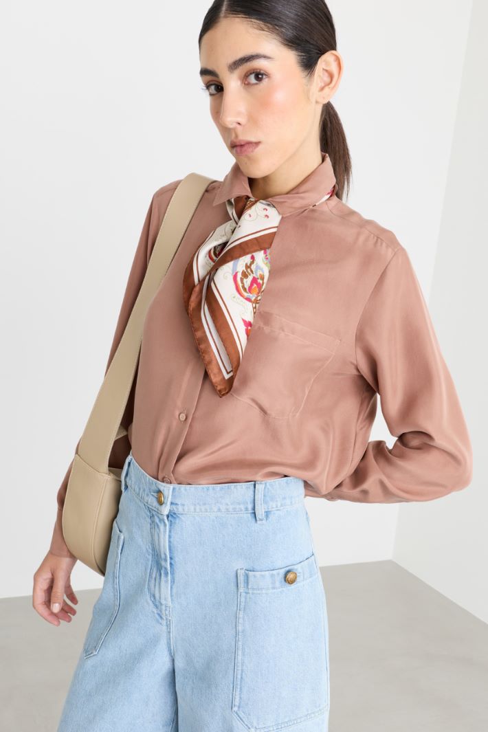 Silk scarf - BROWN - Intrend - 2