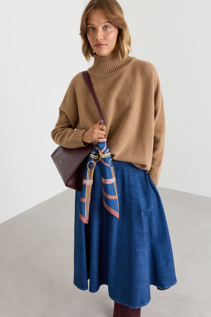 Foulard in seta - BLU - Intrend - 2