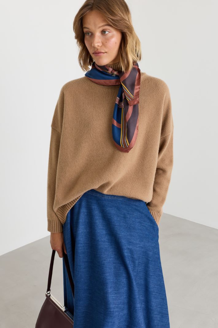 Foulard in seta - BLU - Intrend