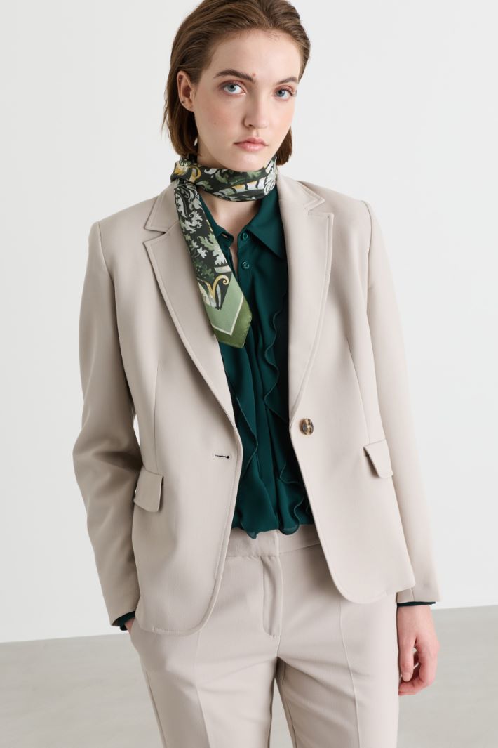 Printed silk scarf - GREEN - Intrend