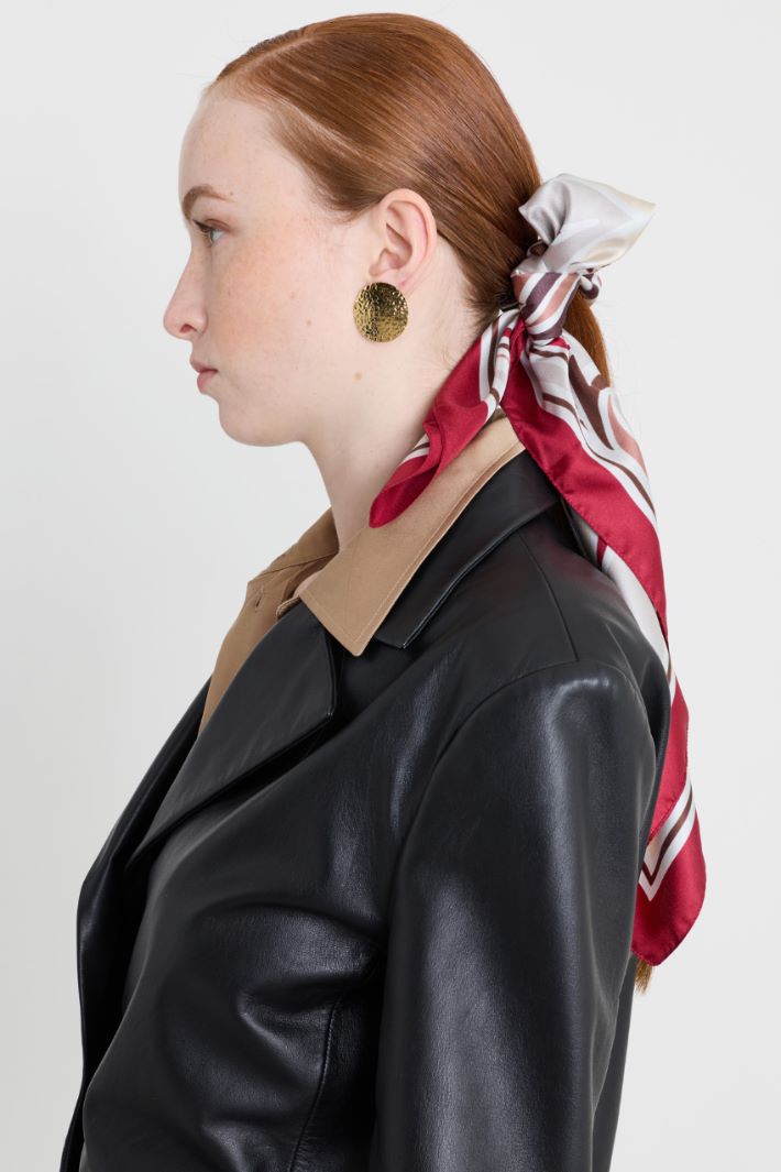 Foulard in seta - ROSSO BIANCO - Intrend - 2