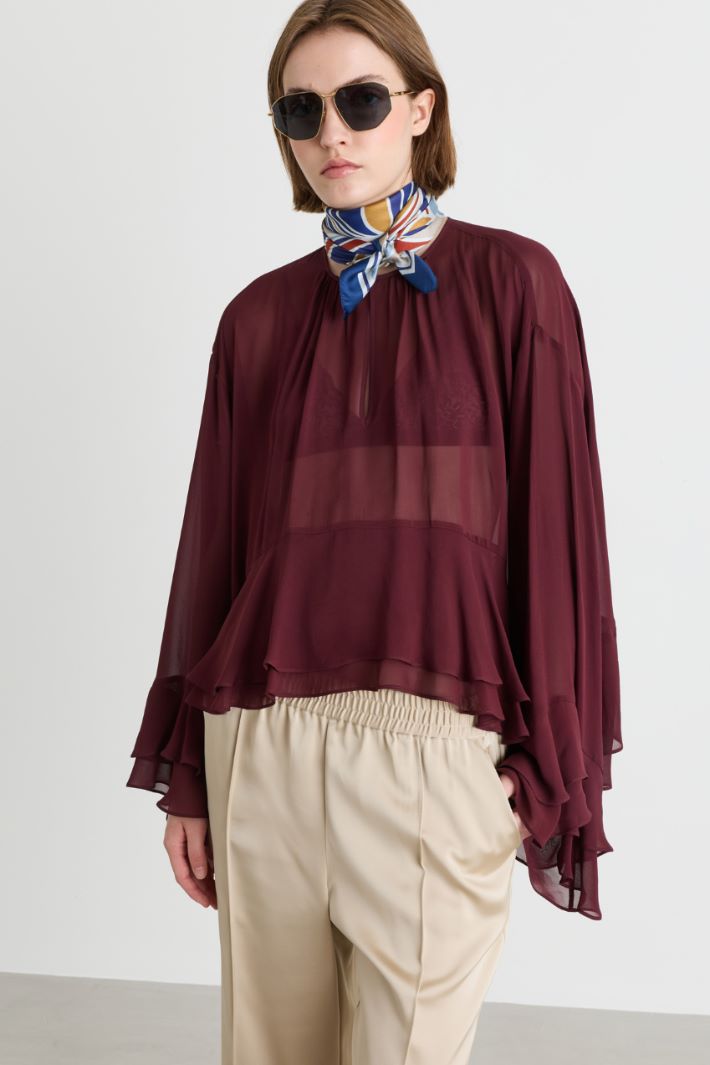 Foulard in seta - BLU GRIGIO - Intrend