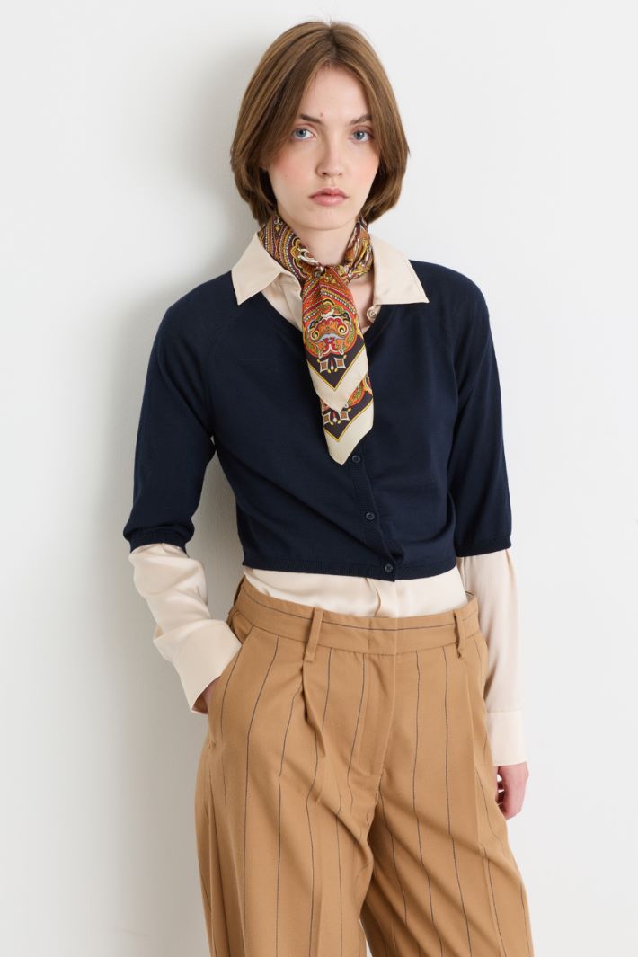 Silk scarf - BROWN - Intrend