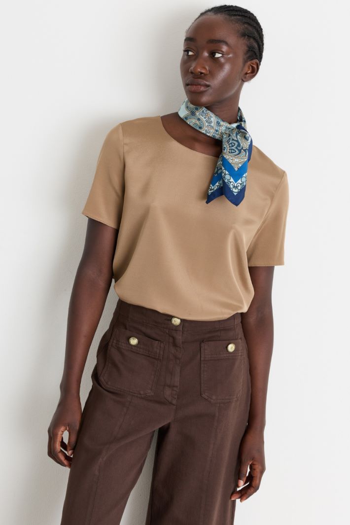 Foulard in pura seta - BLU - Intrend - 2