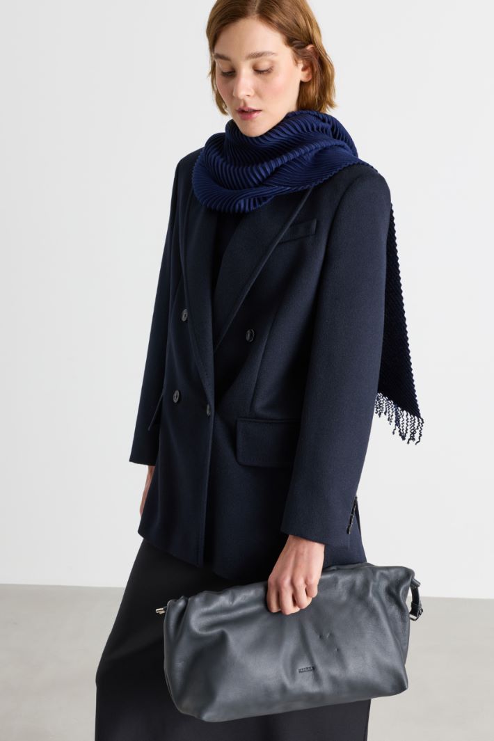 Pleated stole - BLUE - Intrend - 2