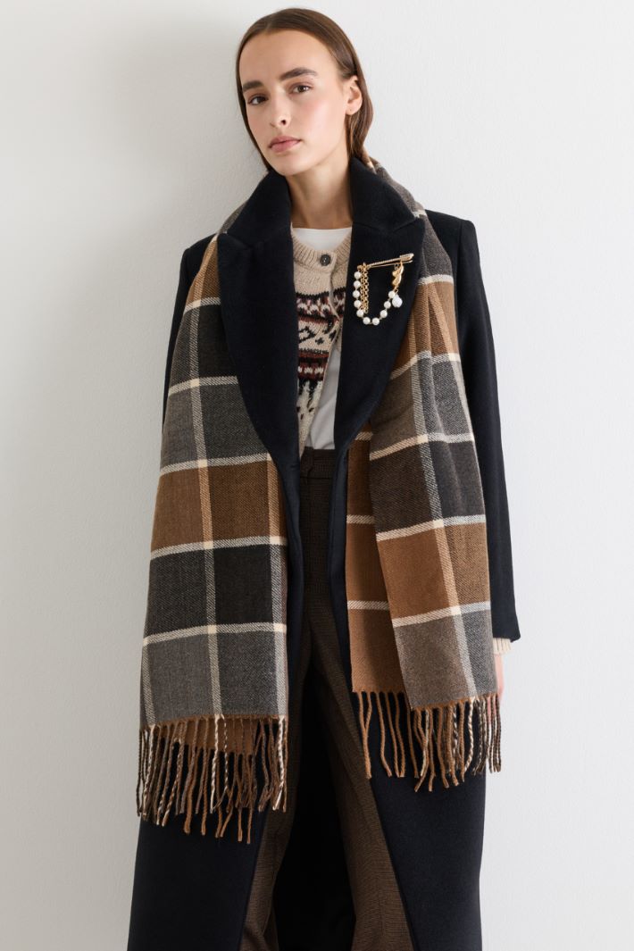 Checked Scarf - BROWN - Intrend - 2