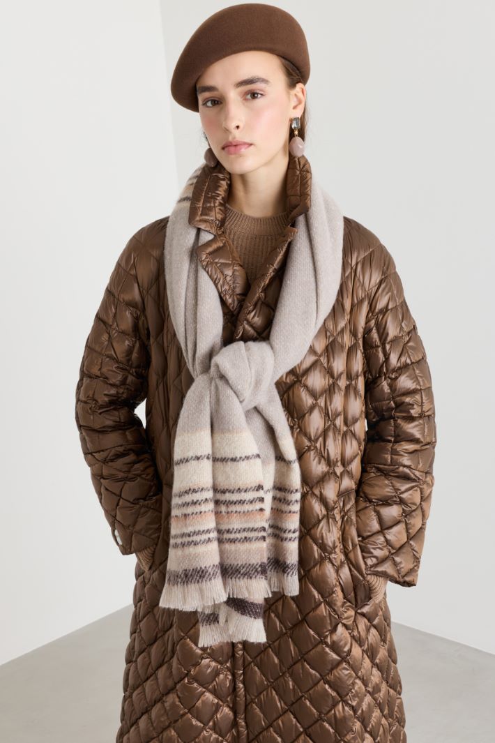 Long fringed scarf - BEIGE - Intrend