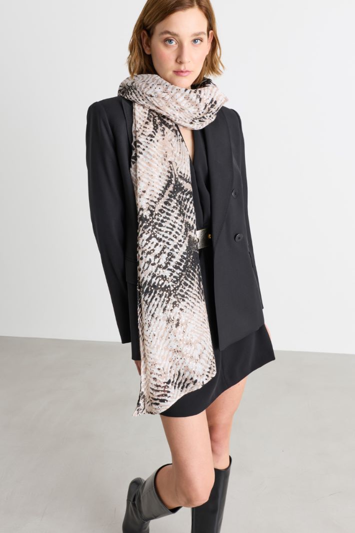 Sequinned Stole - BEIGE - Intrend - 2