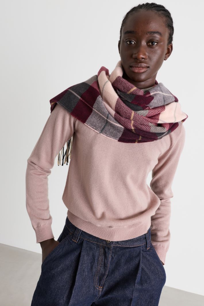 Checked scarf - BORDEAUX - Intrend