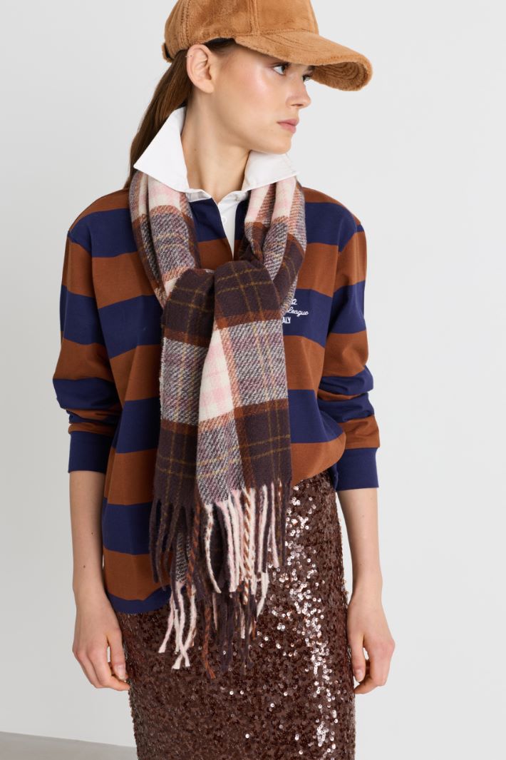 Multicolour scarf - BROWN - Intrend - 2