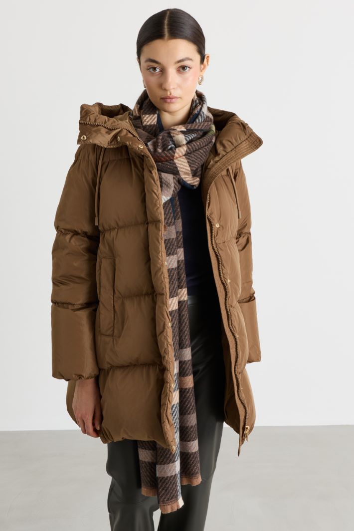 Checked scarf - BROWN - Intrend