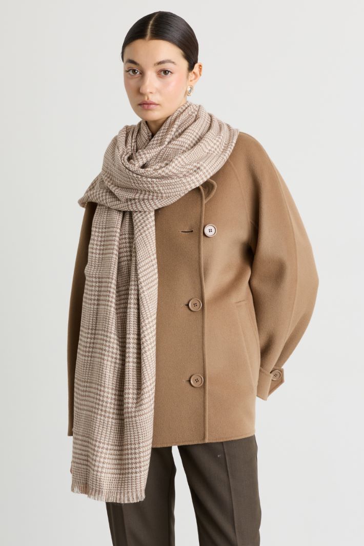 Sciarpa con motivo pied de poule - CAMMELLO - Intrend - 2