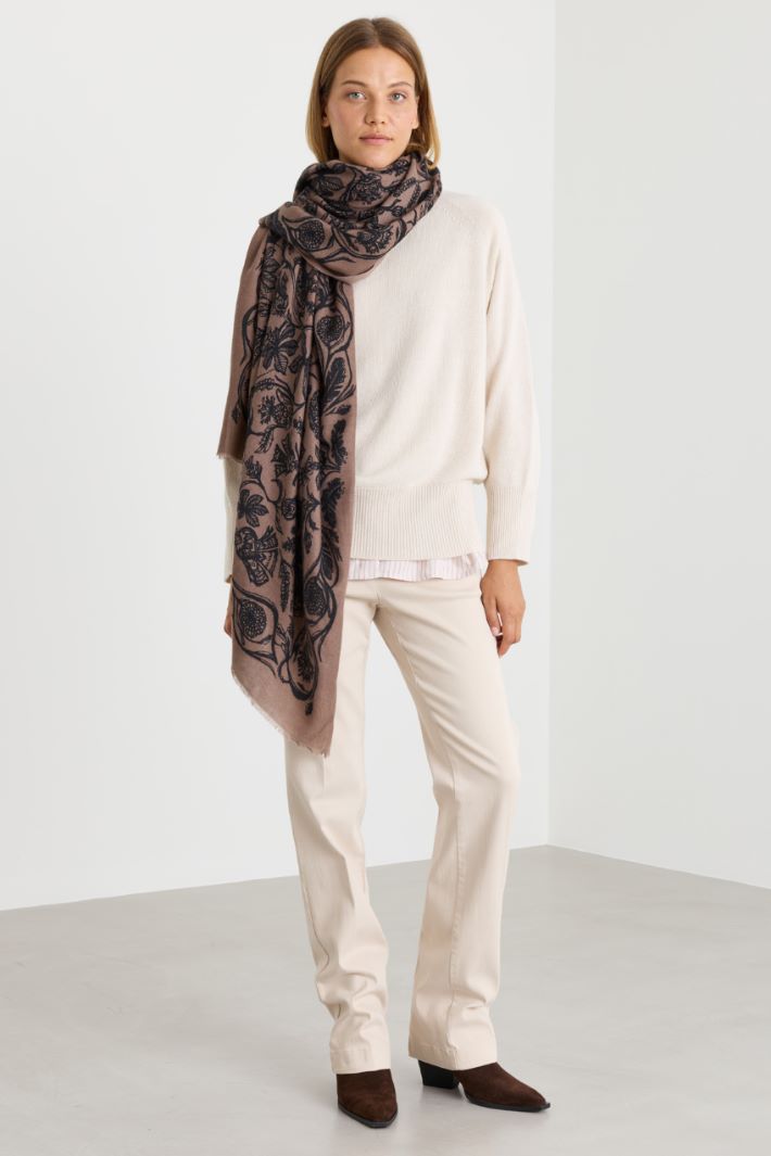 Étole imprimée - BEIGE NOIR - Intrend - 2