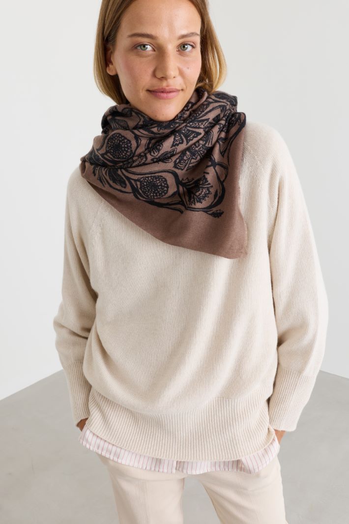 Étole imprimée - BEIGE NOIR - Intrend