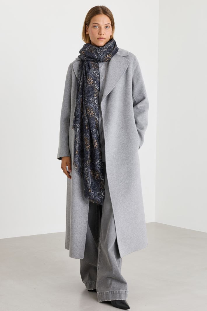 Large Printed Stole - GREY - Intrend - 2