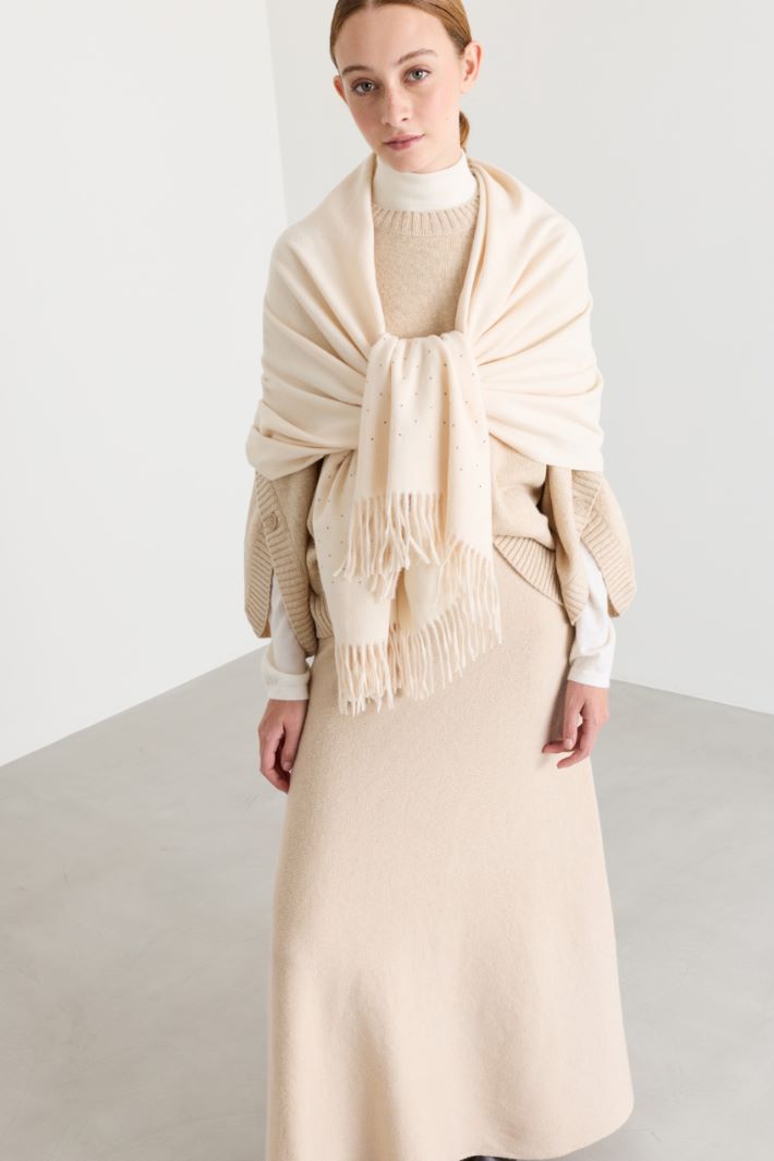 Fringed scarf - WHITE - Intrend - 2
