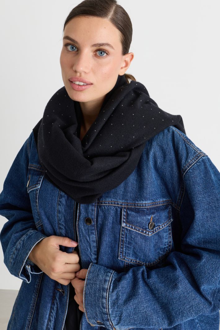 Fringed scarf - BLACK - Intrend - 2