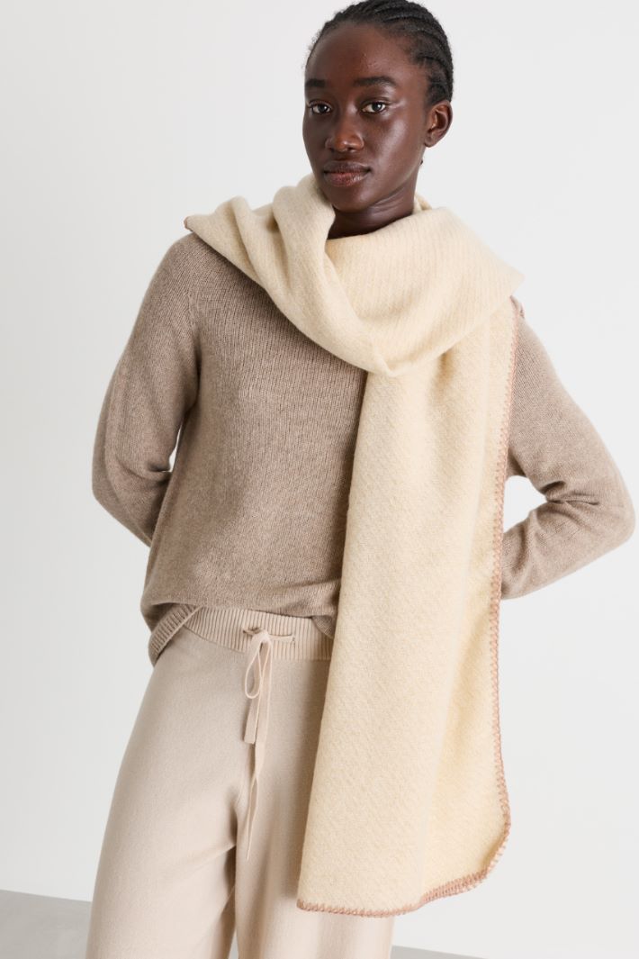 Knitted scarf - IVORY - Intrend - 2