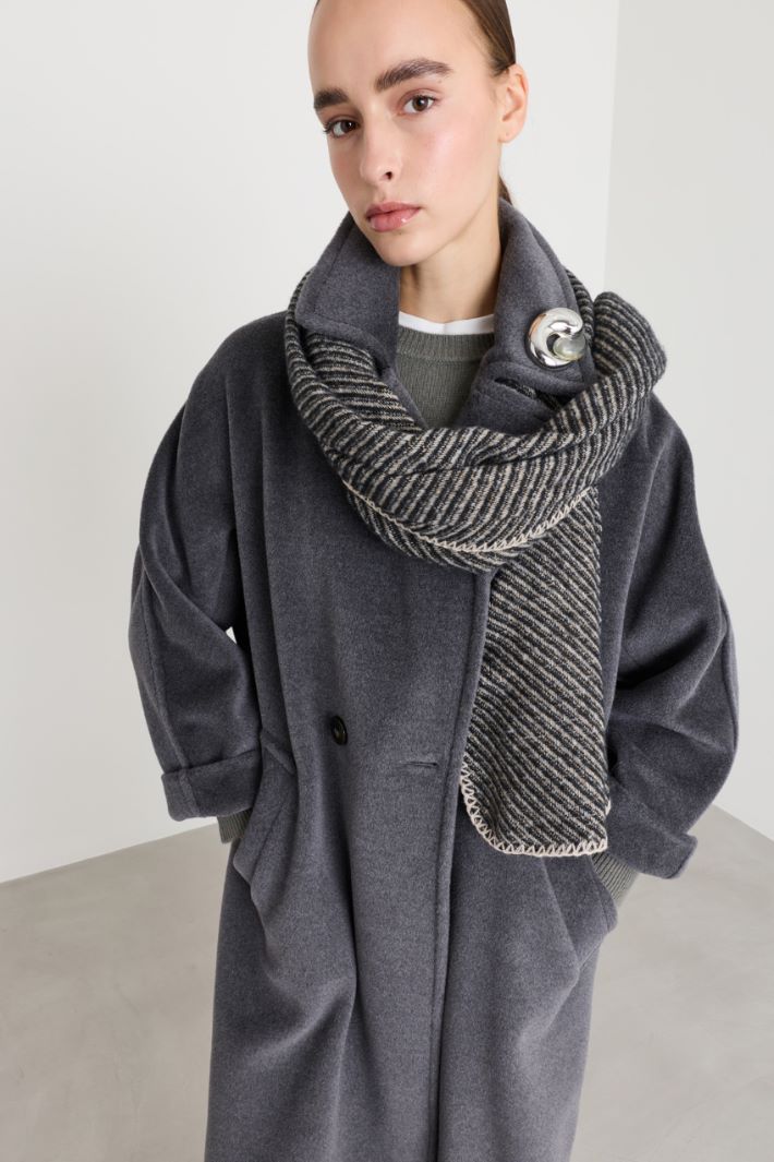 Knitted scarf - BLACK - Intrend