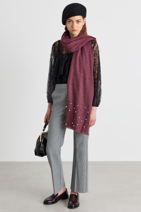 Bobble-Detail Scarf - Intrend