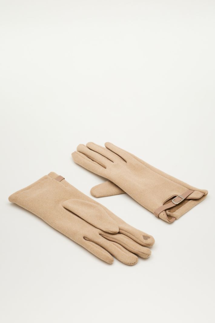 Guanti in tessuto stretch - CAMMELLO - Intrend